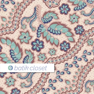 Batik Closet Parang Foliage Peachy Nude Seamless Surface Print