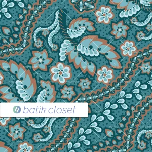 Batik Closet Parang Foliage Emerald Green Seamless Surface Print