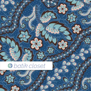 Batik Closet Parang Foliage Navy Seamless Surface Print
