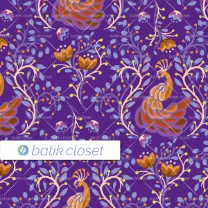Batik Closet Floral Bouquet Phoenix Garden Indigo Seamless Surface Print